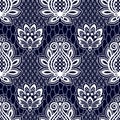 Vector Seamless Pattern. Lace Print. Tropical Flowers. Royalty Free Stock Photo